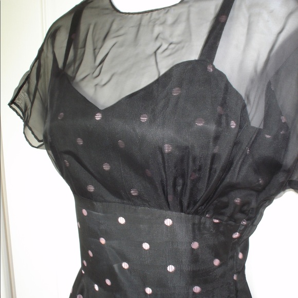 Vintage PINK Crochet Open Work Dress 10feet Skirt - Picture 13 of 13